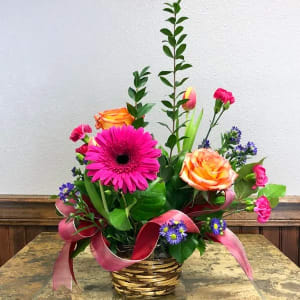 Wicker Basket Arrangement Flower Bouquet