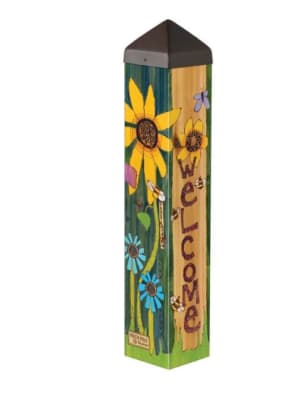 Peace Garden 20" Art Pole Flower Bouquet