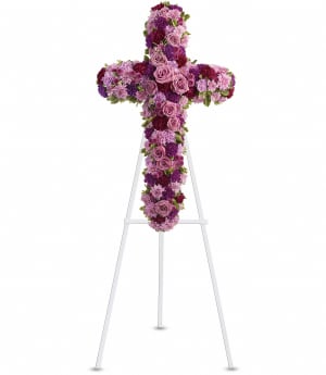 Deepest Faith Cross Flower Bouquet