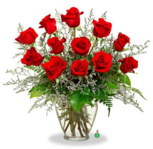 Twelve Red Roses Flower Bouquet