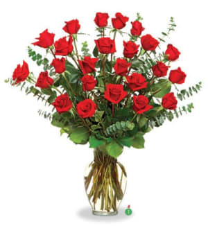 Two Dozen Red Roses Flower Bouquet