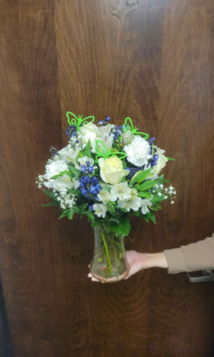 Blue and White Wishes Bouquet Flower Bouquet