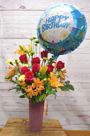 Birthday Splash Arrangement Flower Bouquet