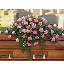 Heavenly Pink Casket Spray Flower Bouquet