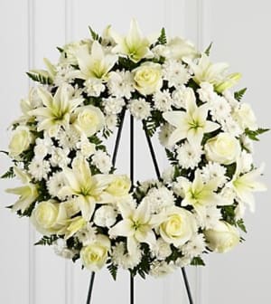 Treasured Tribute™ Wreath Flower Bouquet