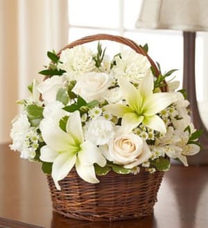 Peace, Prayers, & Blessings- All White Flower Bouquet