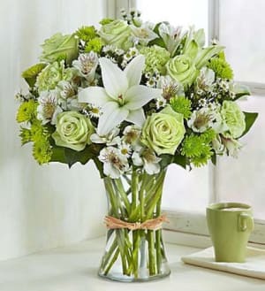 Serene Green Flower Bouquet