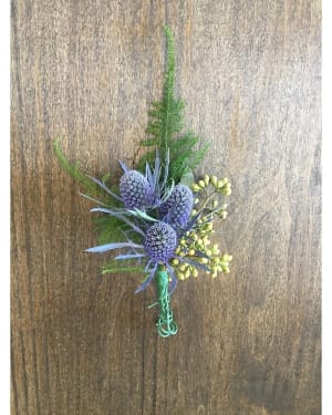 Thistle Boutonniere Flower Bouquet