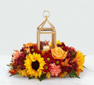 Giving Thanks Lantern™Centerpiece Flower Bouquet