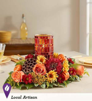 Pumpkin Harvest Centerpiece Flower Bouquet