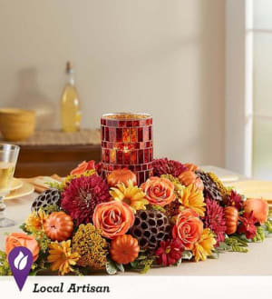 Pumpkin Harvest Centerpiece Flower Bouquet