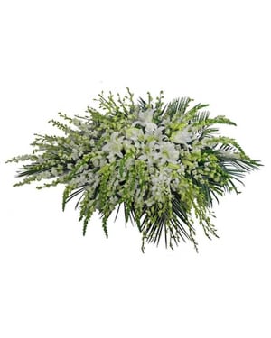 Simple Devotion Deluxe Casket Spray Flower Bouquet