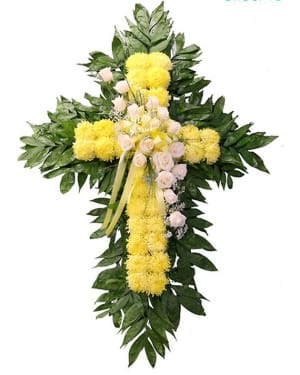 Sunshine Sentiments Cross Flower Bouquet