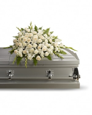 Silken Serenity Casket Spray Flower Bouquet