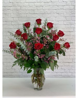 One Dozen Premium Red Roses Flower Bouquet