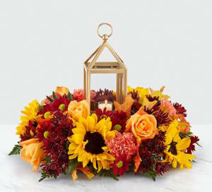 Giving Thanks Lantern™Centerpiece Flower Bouquet