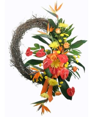 Tropical Paradise Wreath Flower Bouquet