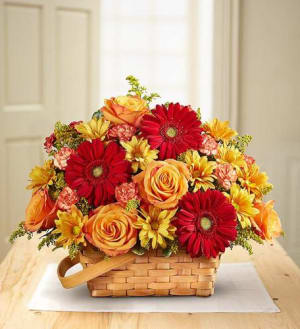 Warm Welcome Basket Flower Bouquet