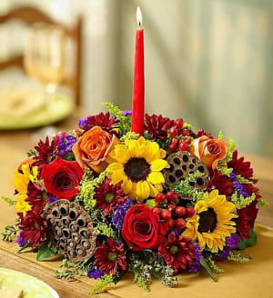 Harvest Glow™ Centerpiece Flower Bouquet