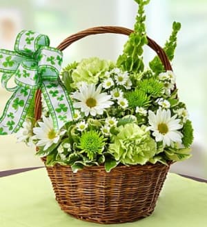 St. Patrick's Day Flower Basket Flower Bouquet