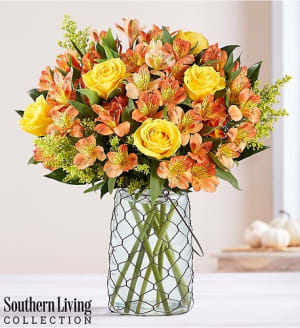 Fall Rose & Peruvian Lily by Southern Living® Flower Bouquet