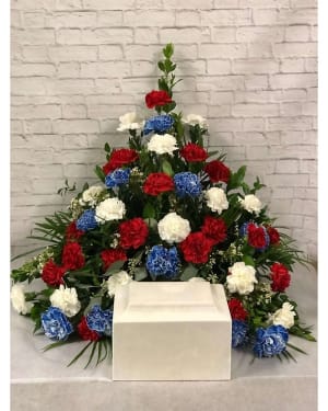 Veterans Tribute - Cremation Setting Flower Bouquet