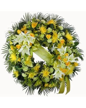 Sunshine Sentiments Wreath Flower Bouquet