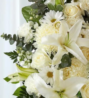 All White Funeral Wreath