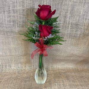 Valentines Red rose bud vases Flower Bouquet