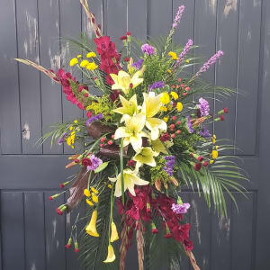 Let Us Remember Easel Spray Flower Bouquet