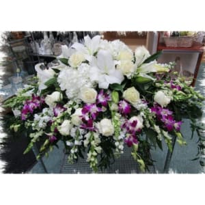 Tranquil Devotion Casket Spray Flower Bouquet