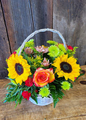 Harvest Sunflower Basket Flower Bouquet