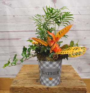 Grateful Pumpkin Planter Flower Bouquet