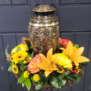 Humble Farewell Urn Surround Flower Bouquet