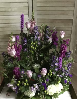 Purple Passion Cremation Ring Flower Bouquet