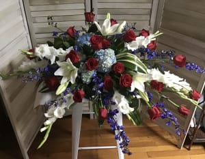 Service Salute Casket Spray Flower Bouquet