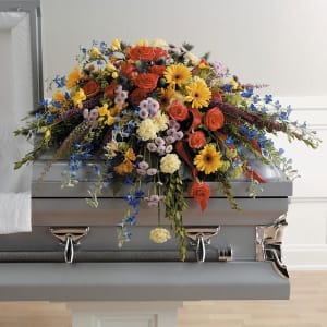 Colorful Memories Casket Spray Flower Bouquet