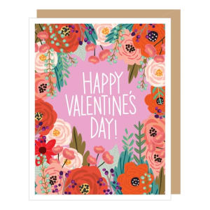 Floral Valentine's Day Card Flower Bouquet