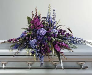 Purple Tone-on-Tone Casket Spray Flower Bouquet