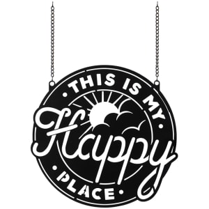 Happy Place Metal Garden Flag With Stand Flower Bouquet