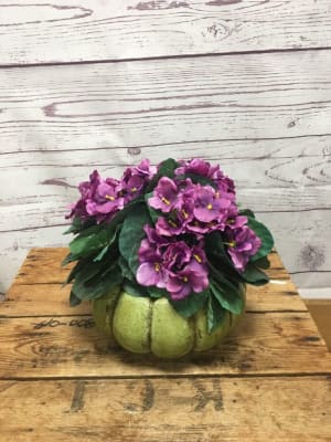 African Violet Silk (Artificial) Floral Arrangement Flower Bouquet