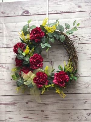 Hot Pink Silk Wreath Flower Bouquet