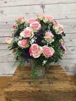 Pretty In Pink Silk (Artificial) Arrangement Flower Bouquet