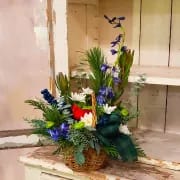 A Walk In The Woods Basket Flower Bouquet