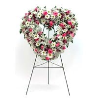 7G-Rose & Daisy Heart Easel Flower Bouquet