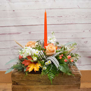 Preppy Pumpkin Centerpiece Flower Bouquet