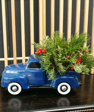 Winter Ford Truck Flower Bouquet