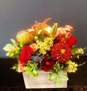 Box of Fall Flower Bouquet