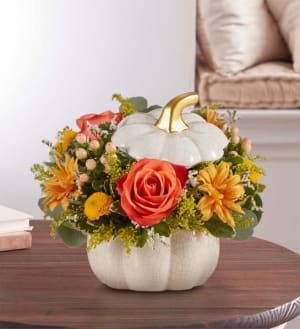 Plentiful White Pumpkin™ Flower Bouquet
