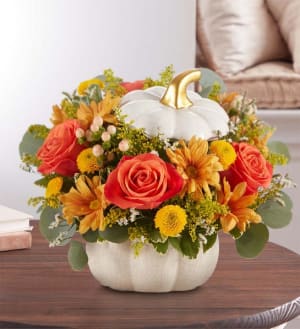 Plentiful White Pumpkin™ Flower Bouquet